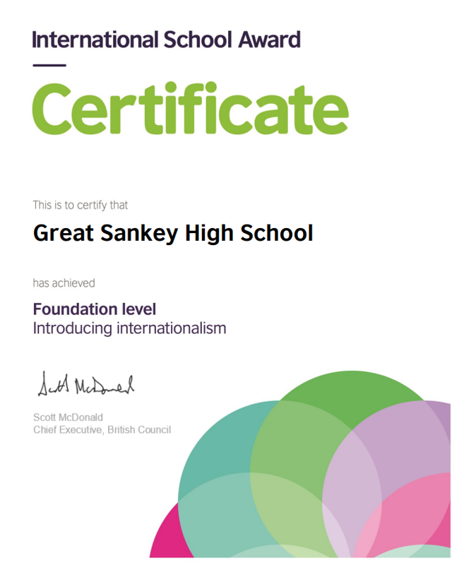 Image of  Receives International School Award Foundation Certificate